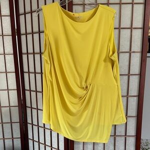 Kim Rogers Bright Yellow Sleeveless Scoop Tank PTP 23 inches